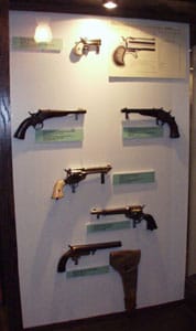 Remington derringers, single-shot pistols and revolvers.